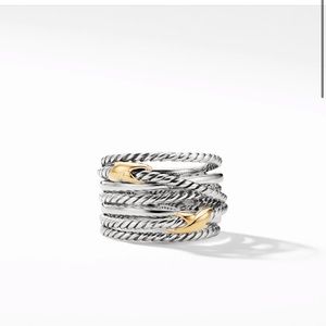 David Yurman Double X Crossover Ring with 18K Gold